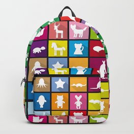 silhouettes of animals Backpack | Graphicdesign, Star, Dragon, Concept, Game, Tiger, Deer, Kangaroo, Raccoon, Animal 