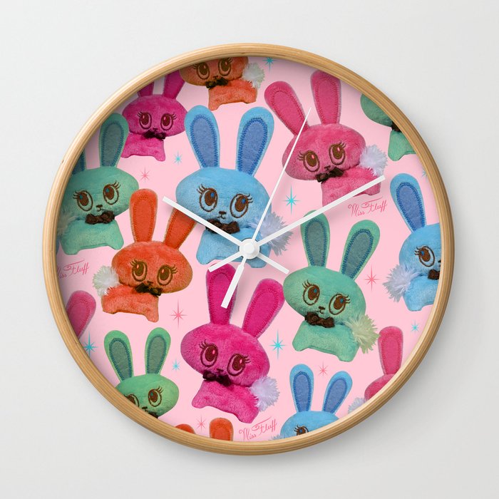 Cute Fluffy Bunnies Wall Clock