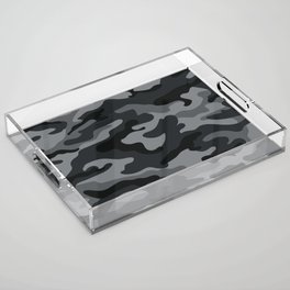 Camouflage Black And Grey Acrylic Tray