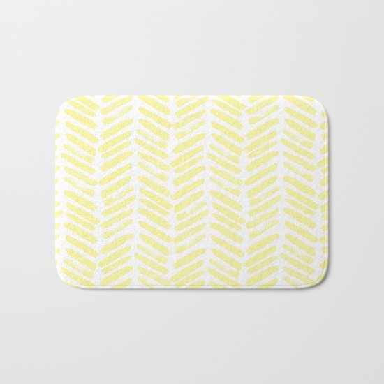 Handpainted Summer Sun Yellow Chevron pattern - Mix & Match with Simplicity of Life Bath Mat