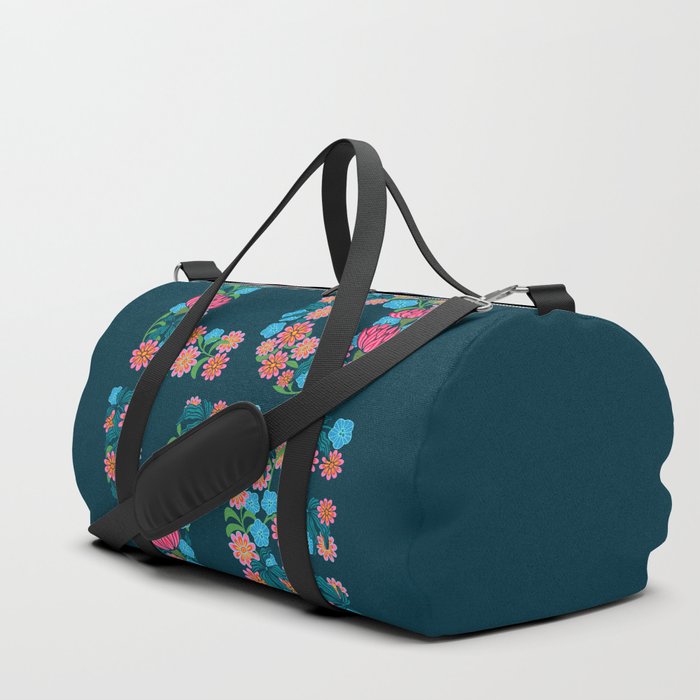 FLOWERED LOVE Floral Uplifting Lettering Duffle Bag