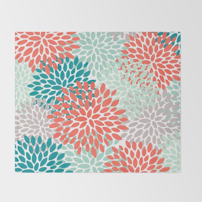 Fl Pattern Living C Teal And Mint Green Throw Blanket By Meganmorrisart Fl Pattern Living C Teal And Mint Green Throw Blanket By Meganmorrisart