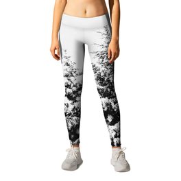 Winter Wanderlust Woods III - Snow Capped Forest Nature Photography Leggings | Nature, Forest, Watercolor, Painting, Winter, Mens, Digital, Photo, Illustration, Dorm 