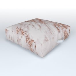 Abstract blush gray rose gold glitter marble Outdoor Floor Cushion
