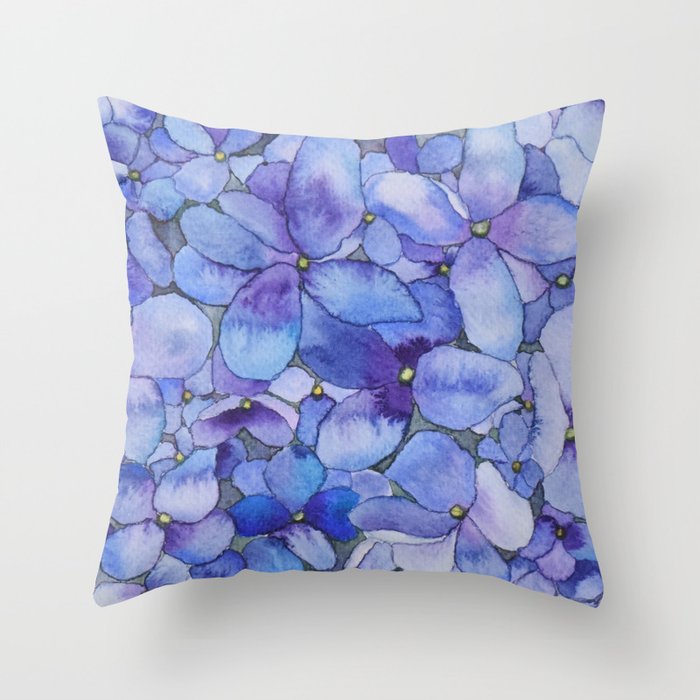 Watercolour Hydrangea Throw Pillow By Kirstytopps Society40 Custom Hydrangea Decorative Pillows Watercolour Hydrangea Throw Pillow By Kirstytopps Society40 Custom Hydrangea Decorative Pillows