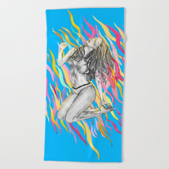 Ibiza Summer Flame Beach Towel