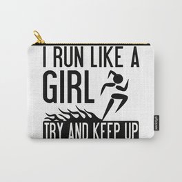Youth I Run Like A Girl Try To Keep Up Funny Running Carry-All Pouch
