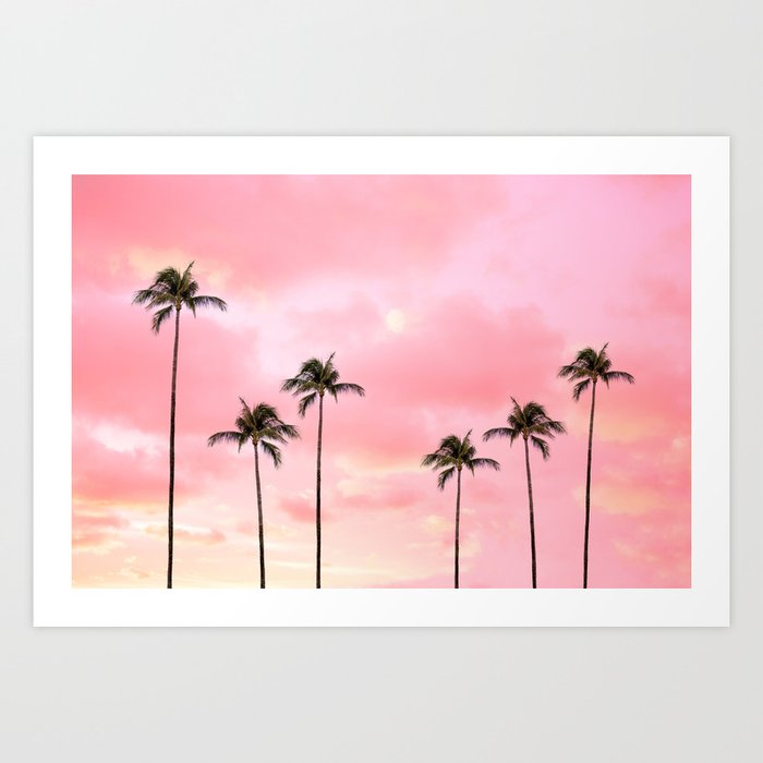 Palm Trees Photography | Hot Pink Sunset Art Print