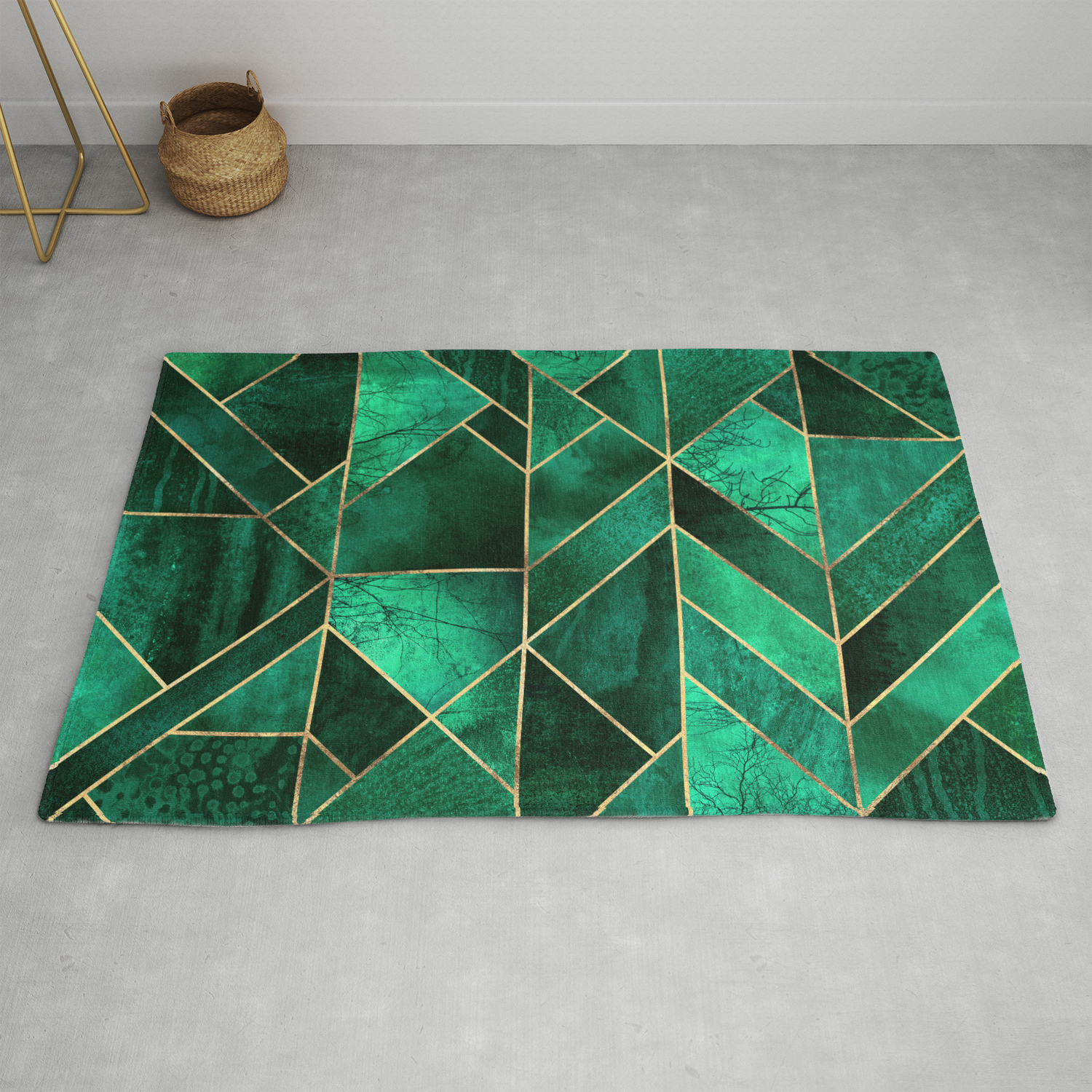 Abstract Nature Emerald Green Rug By Elisabethfredriksson Society6