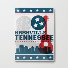 Nashville Tennessee Music City - Hatch Show Print Metal Print