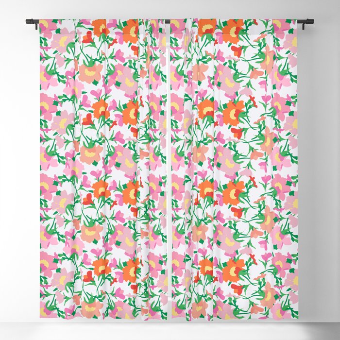 orange white and green evening primrose flower meaning youth and renewal  Blackout Curtain