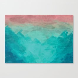 Sunset Over Lagoon Abstract Painting Canvas Print