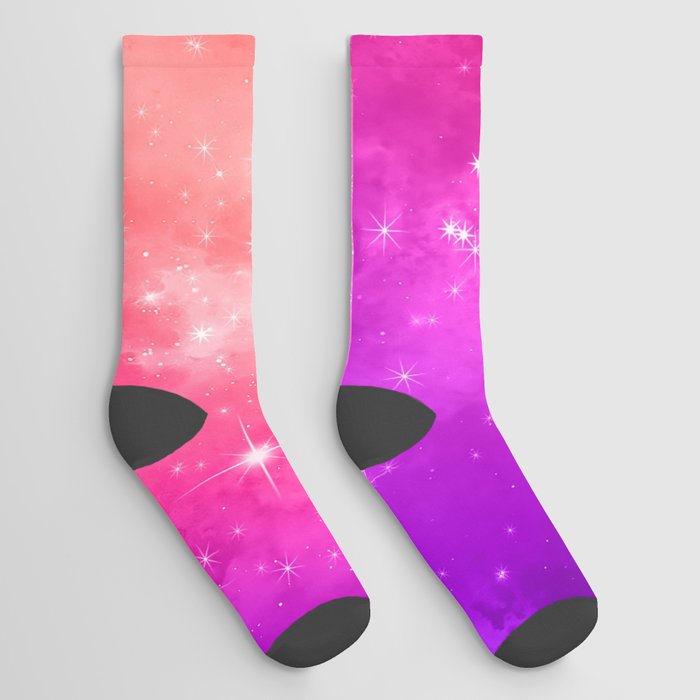 Bright Sunset Galaxy Space  Socks