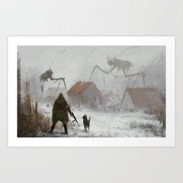 big spider on the roof Art Print