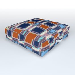 Red And Blue Geometric Abstract Outdoor Floor Cushion