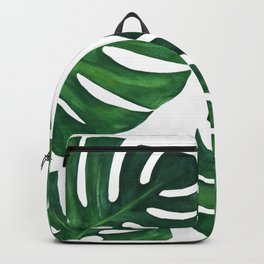 Watercolor Monstera print Backpack