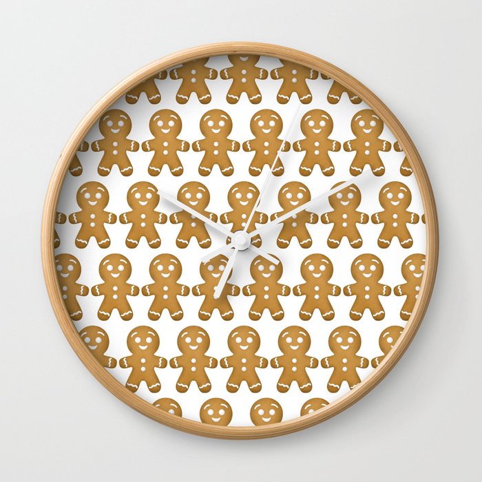 Gingerbread Cookies Pattern Wall Clock