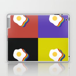 Rainbow fried egg patchwork 4 Laptop Skin
