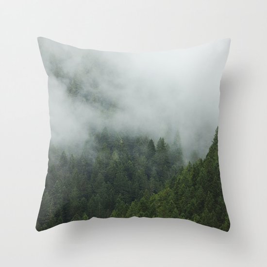 Tree Fog Throw Pillow