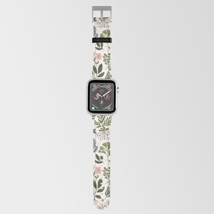 Herbarium ~ vintage inspired botanical art print ~ white Apple Watch Band