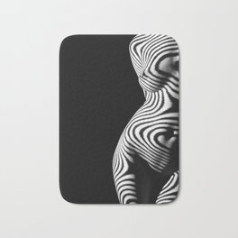 ZebraWoman Bath Mat | Cosmos, Pop Art, Black And White, Beauty, Zebra, Woman, Stripe, Animal, Stripes, Naked 