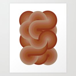 Red Blob, geometric wave dancing Art Print