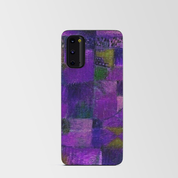 Terraced garden tropical floral Jacaranda lavender fields abstract landscape painting by Paul Klee Android Card Case