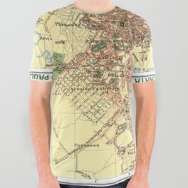 Planta guia da cidade de São Paulo pictorial map from 1886 All Over Graphic Tee