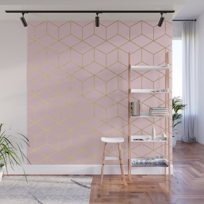 Elevated glam - millennial pink Wall Mural
