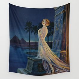 Melody of Ancient Egypt Art Deco romantic female figure by the River Nile painting by Henry Clive Wall Tapestry