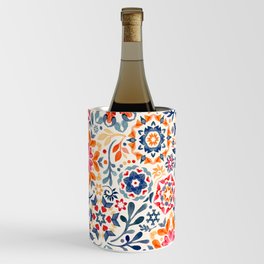 Watercolor Kaleidoscope Floral - desaturated Wine Chiller