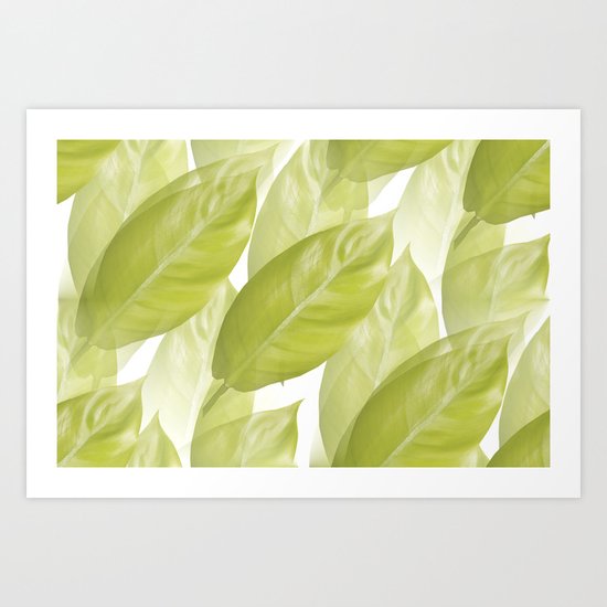 Green leaves Art Print