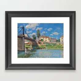Alfred Sisley - The Bridge at Villeneuve-la-Garenne Framed Art Print
