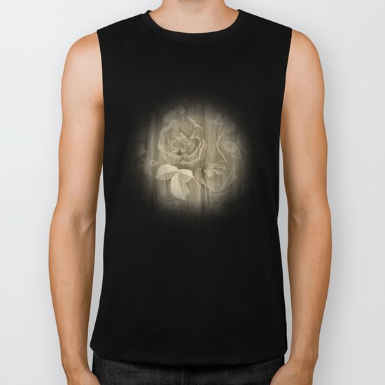 Silk with Roses and Butterflies Biker Tank