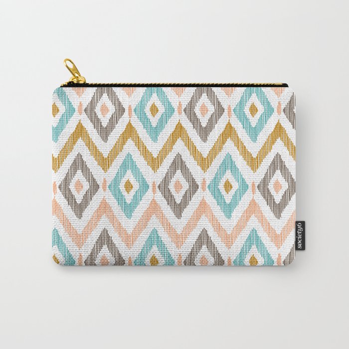 Sketchy Diamond IKAT Carry-All Pouch