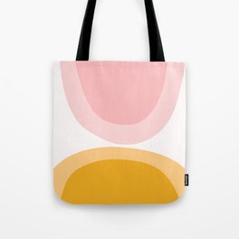 Abstract Shapes 43 in Mustard Yellow and Pale Pink (Rainbow Abstraction) Tote Bag