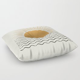 Sunrise Ocean -  Mid Century Modern Style Floor Pillow