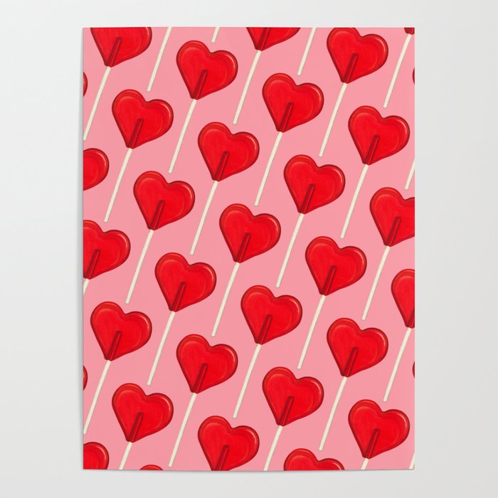 Heart Lollipop - Pink Poster