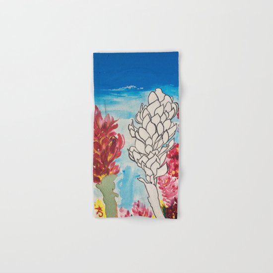 Alpinia purpurata – Red Ginger Flower Hand & Bath Towel