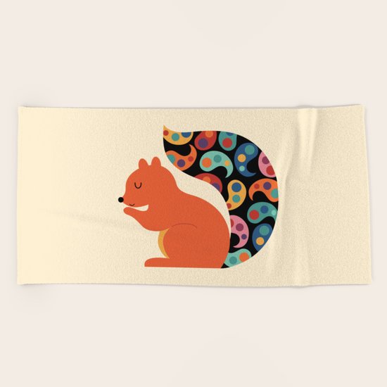 Paisley Squirrel Beach Towel