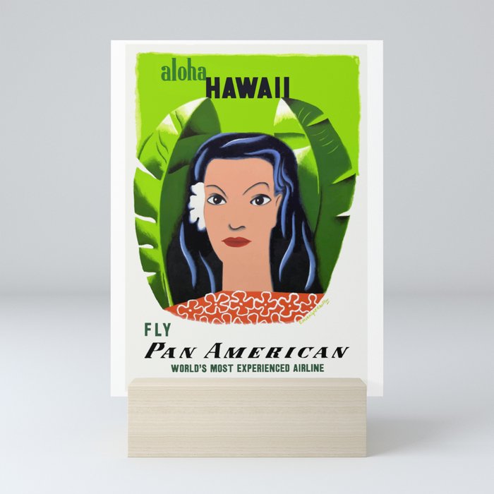 1953 Aloha HAWAII Pan American Airlines Advertising Poster Mini Art Print