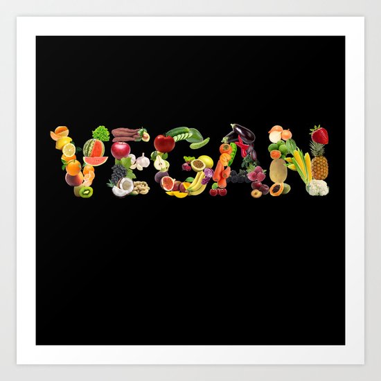 VEGAN FRUITS AND VEGGIES Art Print