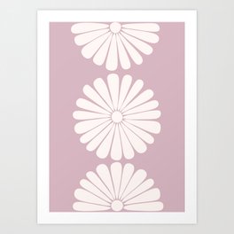 Retro Daisy Abstract XXI Lilac Pink Bold Floral Art Print