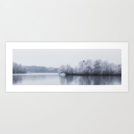 Winter Landscape by the Water Art Print