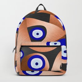 The Uknown Evil Eye Backpack | Evileye, Goodluck, Pattern, Fortune, Unknown, Black, Gray, Eye, Copper, Umeimages 