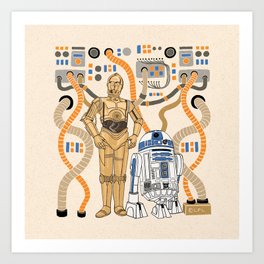 "Best Bots - C-3PO & R2-D2" by Jaclyn Caris Art Print