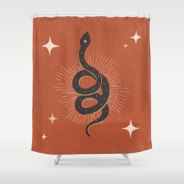 Slither - Terra Cotta Shower Curtain