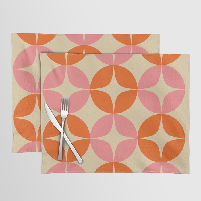 Mid Century Modern Pattern in Pink and Orange Placemat