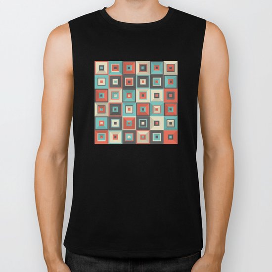 Lost in Squares V Biker Tank