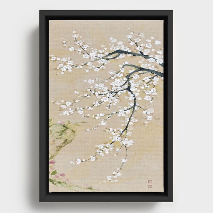 Ume flower painting,korean painting. chinoiserie. Framed Canvas